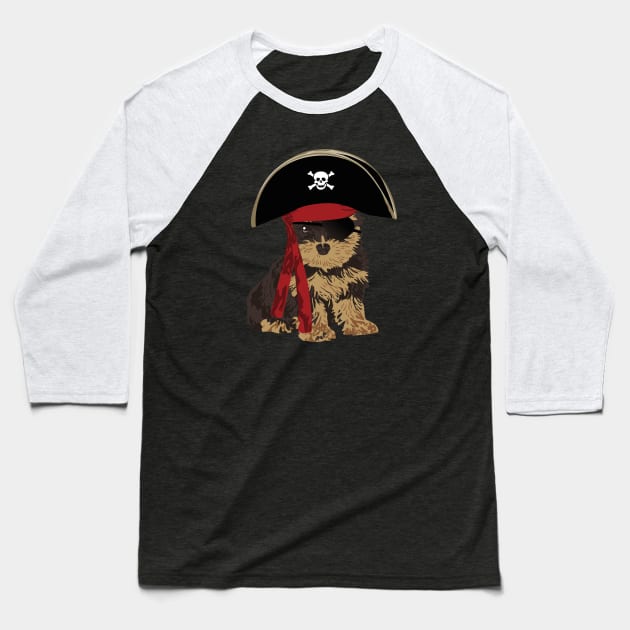 Pirate Yorkshire Terrier for Dog Lovers Baseball T-Shirt by riin92